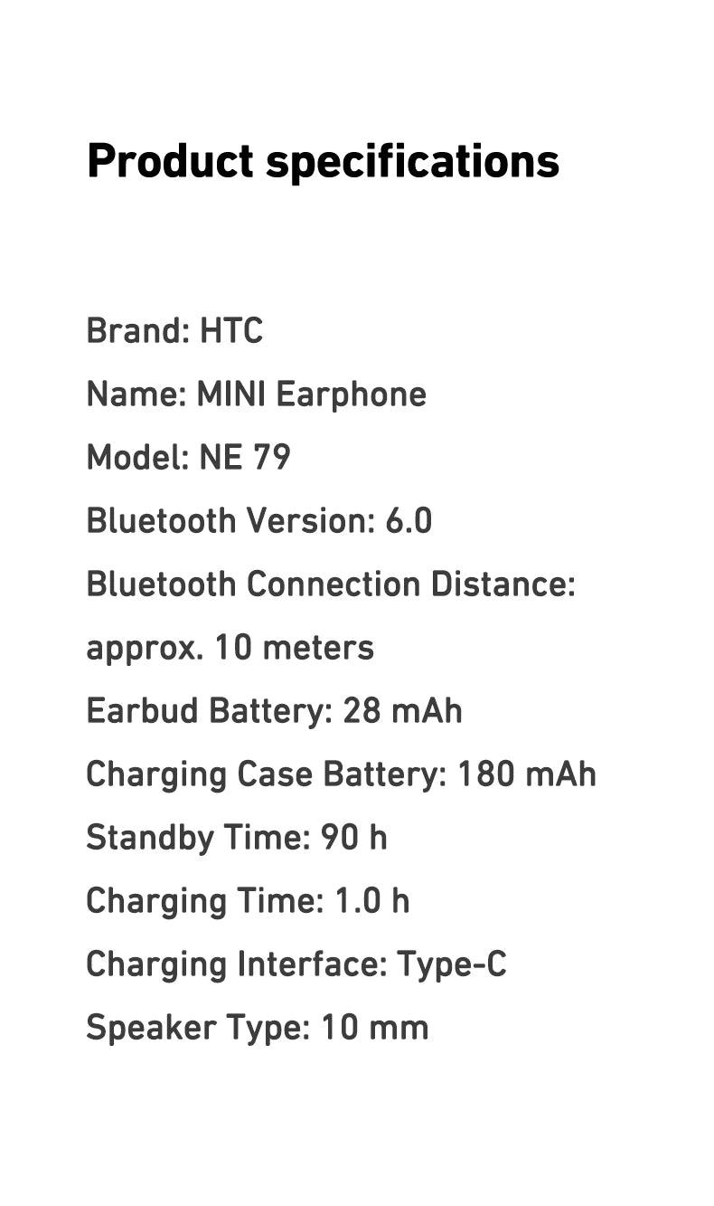 HTC NE79 Real Time Translation Earphone Bluetooth