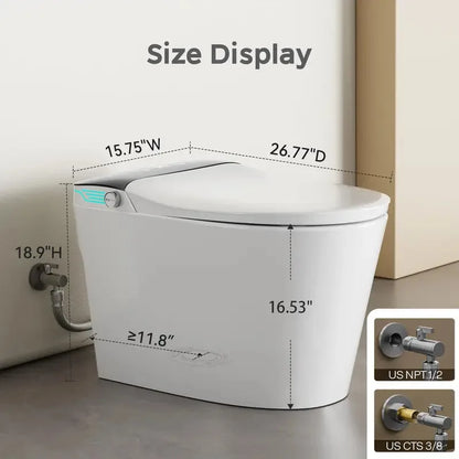 Elongated Smart Toilet with Bidet Built in