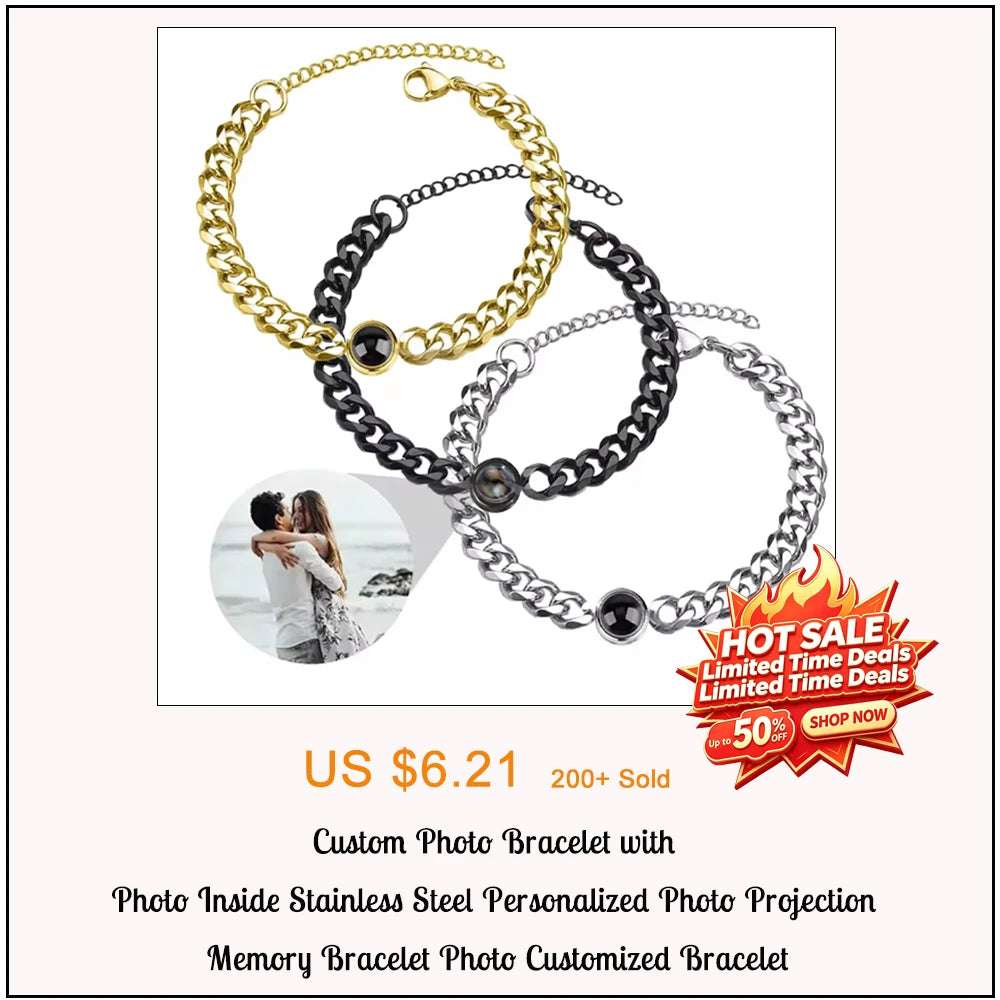 Bracelet with Photo Inside Personalized Photo Bracelet