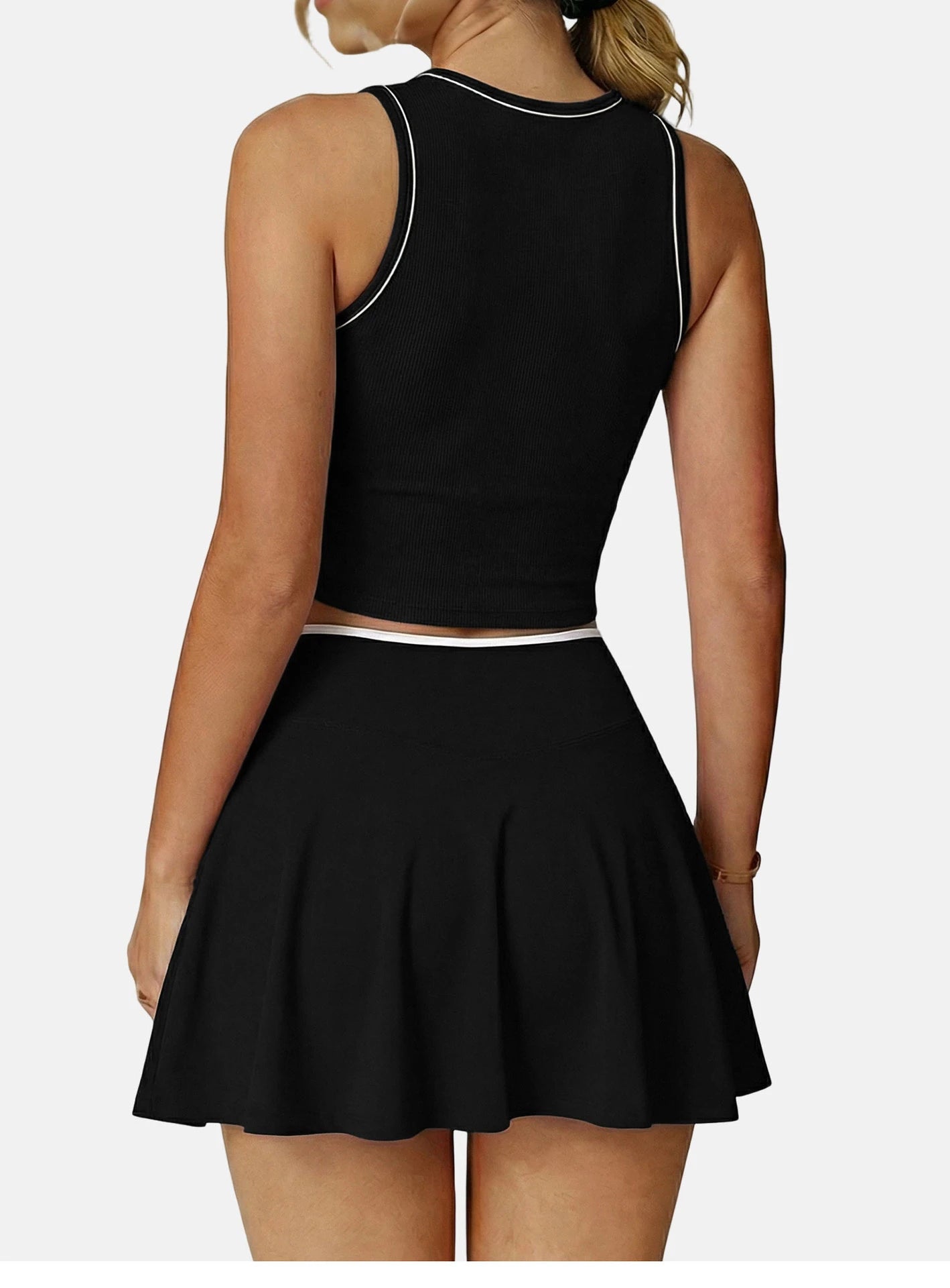 Tennis skirt set, golf half body patchwork skirt