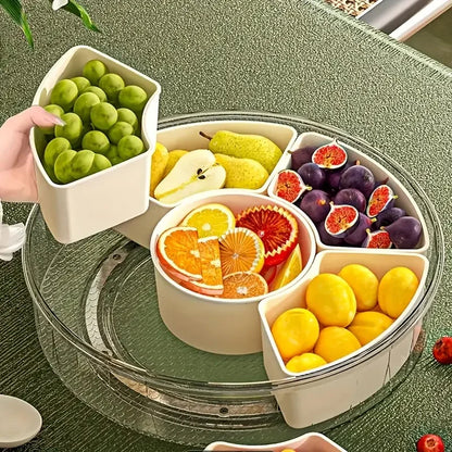Clear Snack Divided Rotating Serving Tray