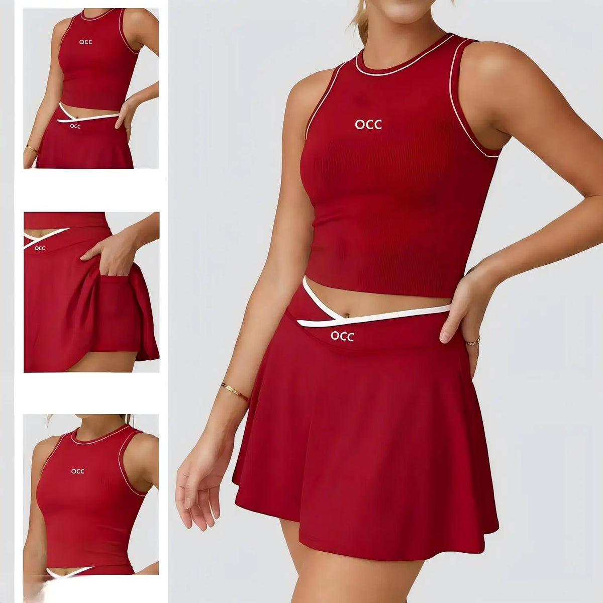 Tennis skirt set, golf half body patchwork skirt