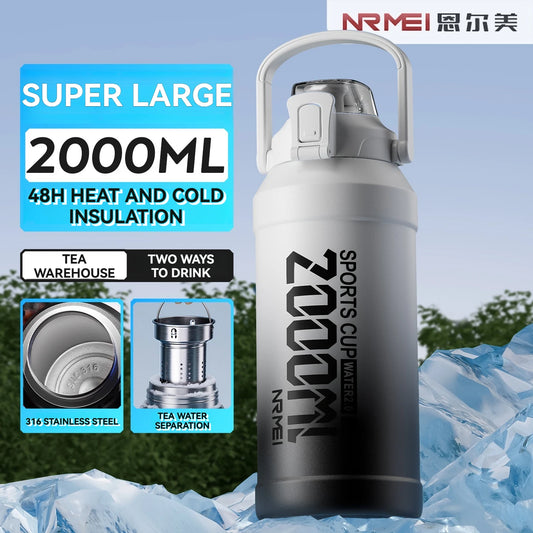 Thermos Water Bottle With Straw Handle Cup 316