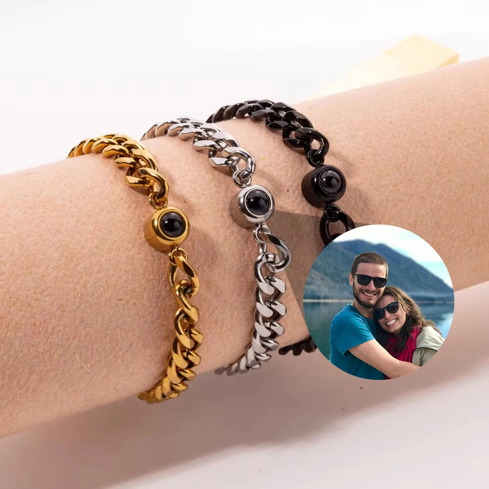 Bracelet with Photo Inside Personalized Photo Bracelet