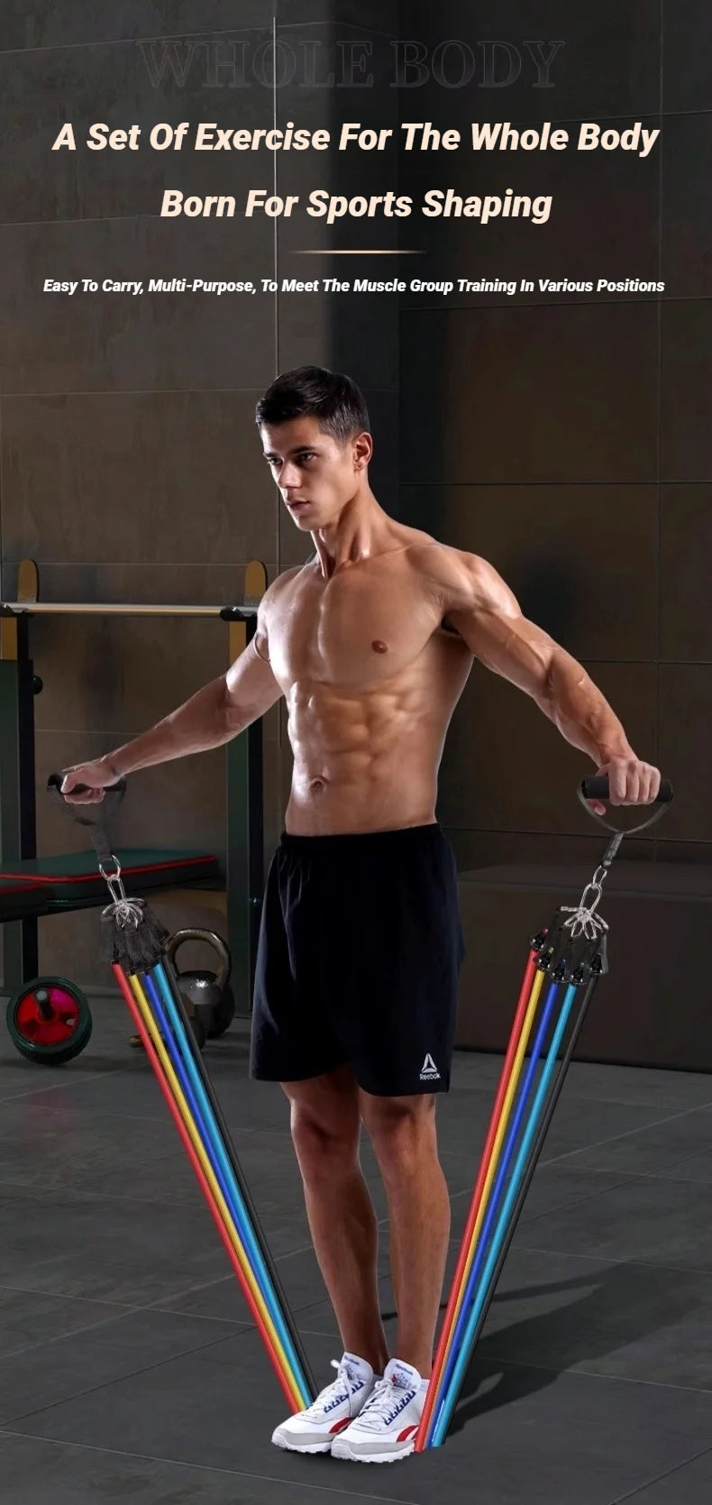 11Pcs/Set Pull Rope Resistance Bands Portable