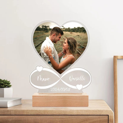 Personalized Photo Frame with Night Light, Customized