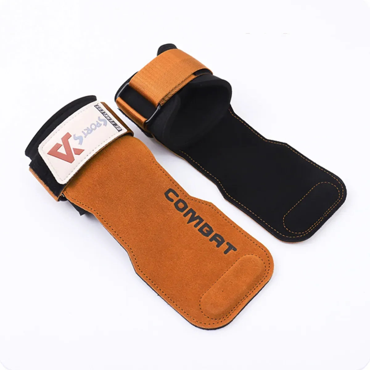 3-layers Cowhide Gym Gloves Grips Anti-Skid Weight