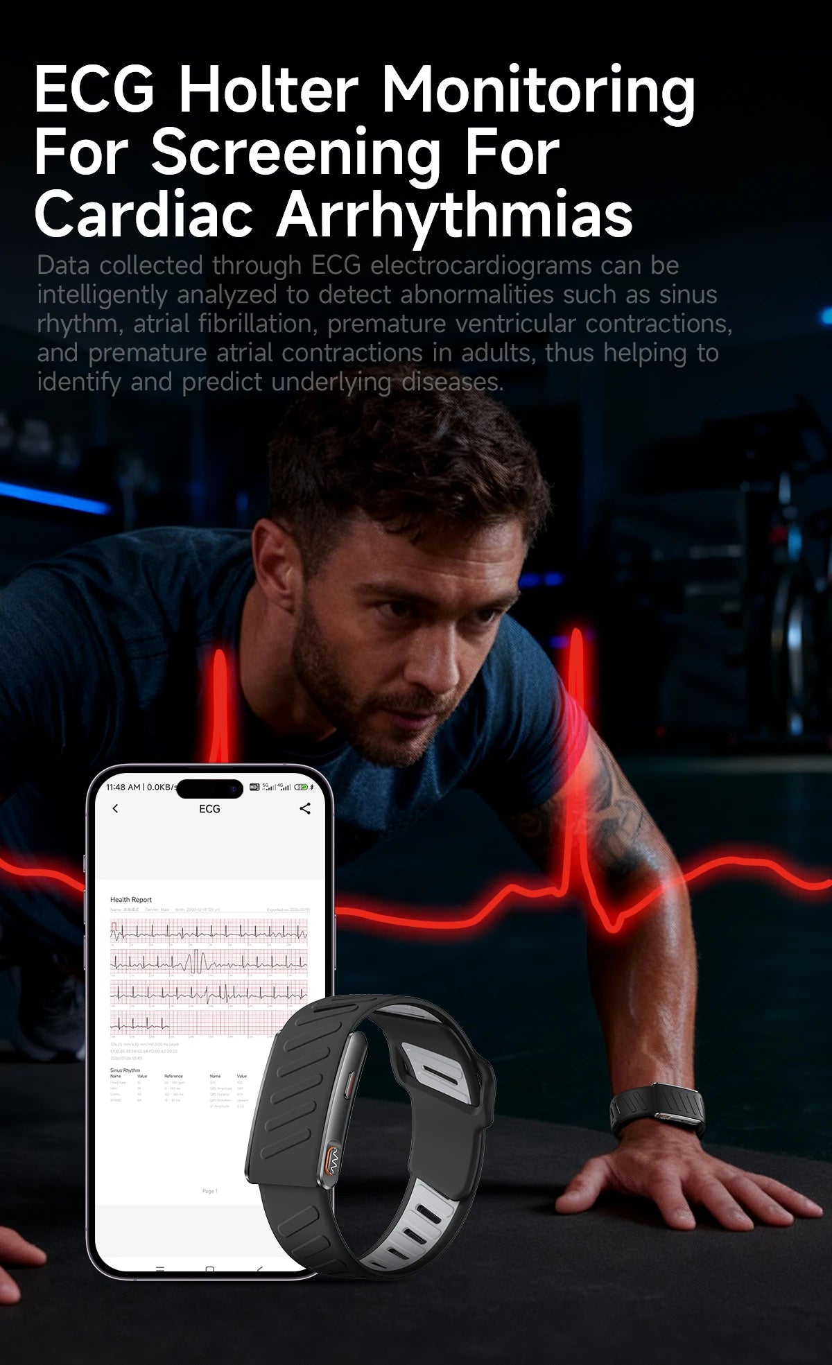 New Fitness Tracker ECG Heart Rate Smart Bracelet