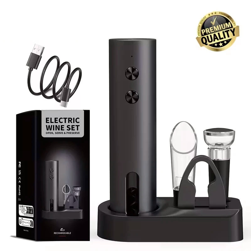 Rechargeable Electric Wine Opener with Foil Cutter