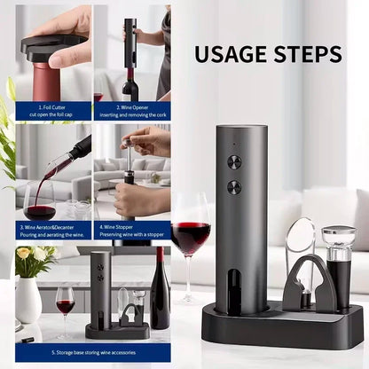 Rechargeable Electric Wine Opener with Foil Cutter
