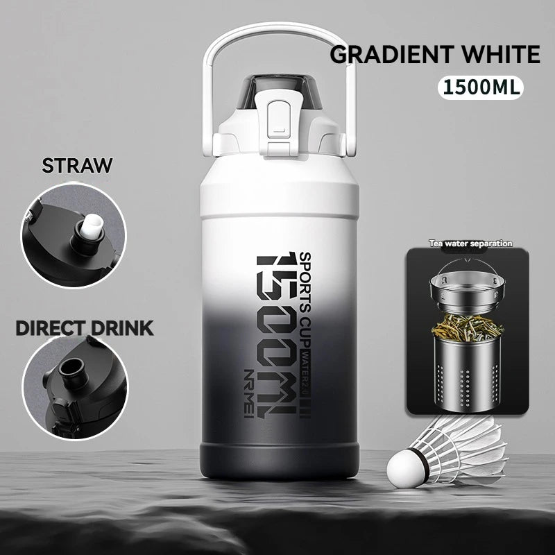 Thermos Water Bottle With Straw Handle Cup 316