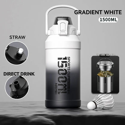 Thermos Water Bottle With Straw Handle Cup 316