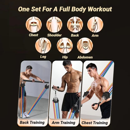 11Pcs/Set Pull Rope Resistance Bands Portable