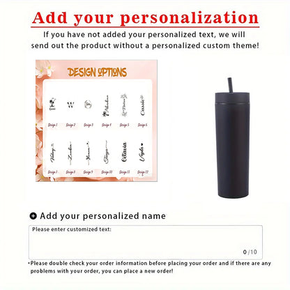 Personalized Slim Skinny Tumblers 16oz Matte Acrylic