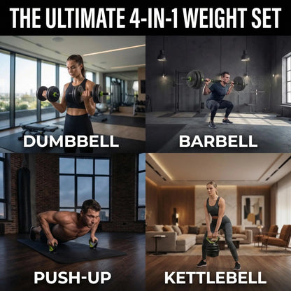 Adjustable Weight Set 44 Lbs, 4-in-1 Dumbbell Set