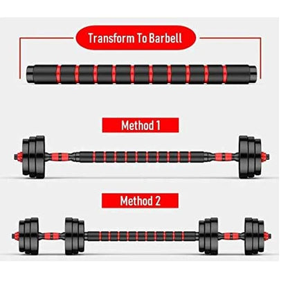 22lb 2-in-1 Adjustable Dumbbell & Barbell Set for Home