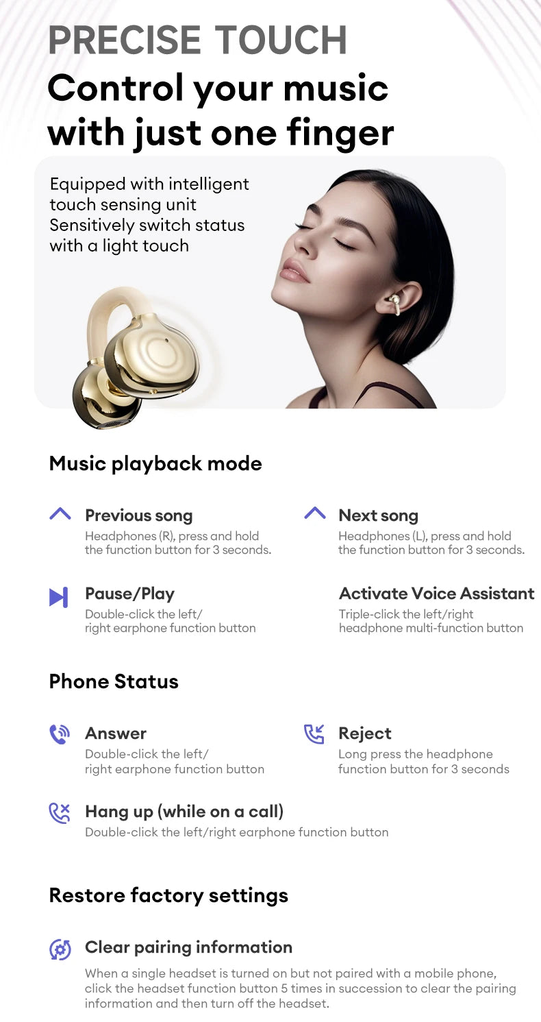 Lenovo LE302 OWS Ear Clip Earphones Wireless