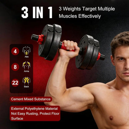 22lb 2-in-1 Adjustable Dumbbell & Barbell Set for Home