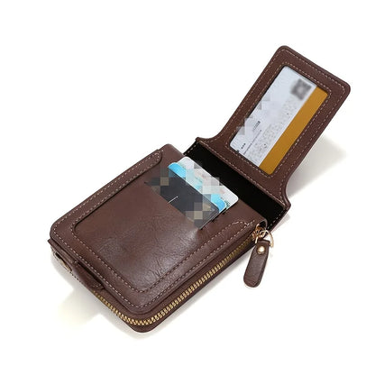 Custom Name Men's Wallet Gift Stylish Brown Faux