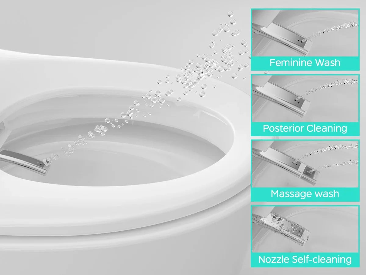 Elongated Smart Toilet with Bidet Built in