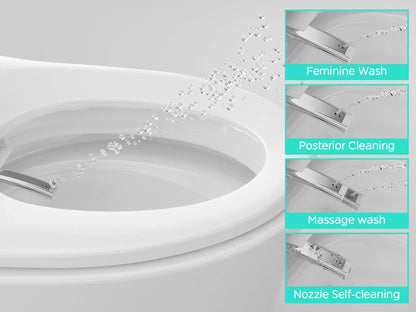 Elongated Smart Toilet with Bidet Built in