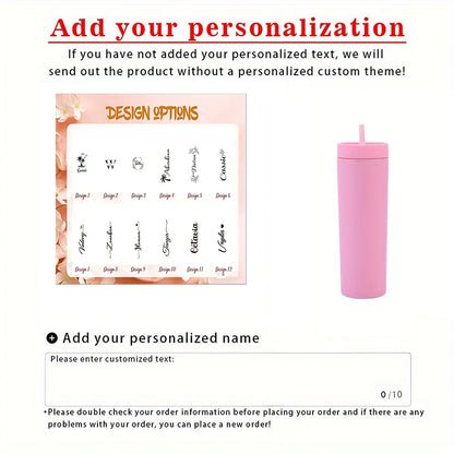 Personalized Slim Skinny Tumblers 16oz Matte Acrylic