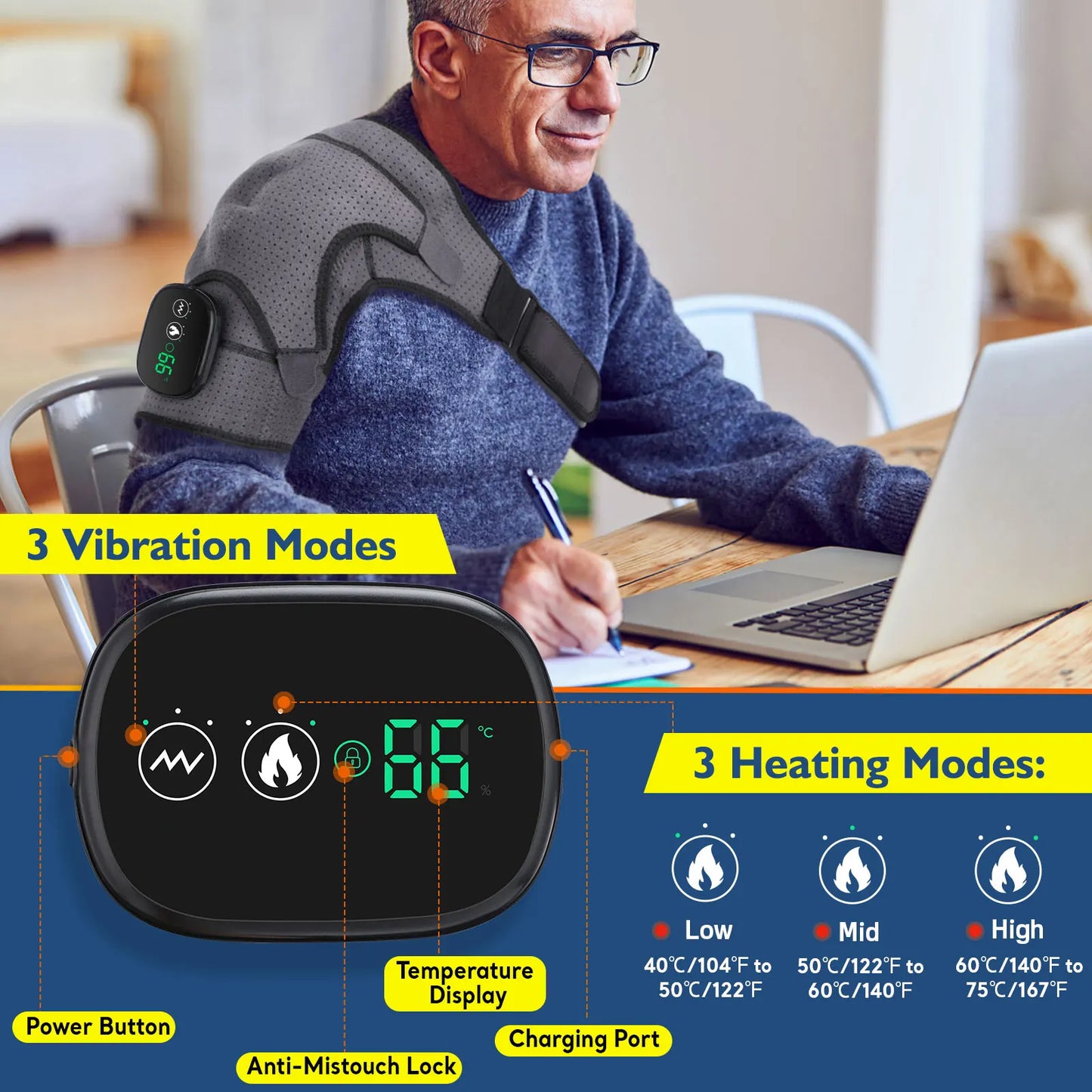 Cordless Electric Heated Shoulder Protector Vibration