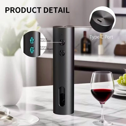 Rechargeable Electric Wine Opener with Foil Cutter