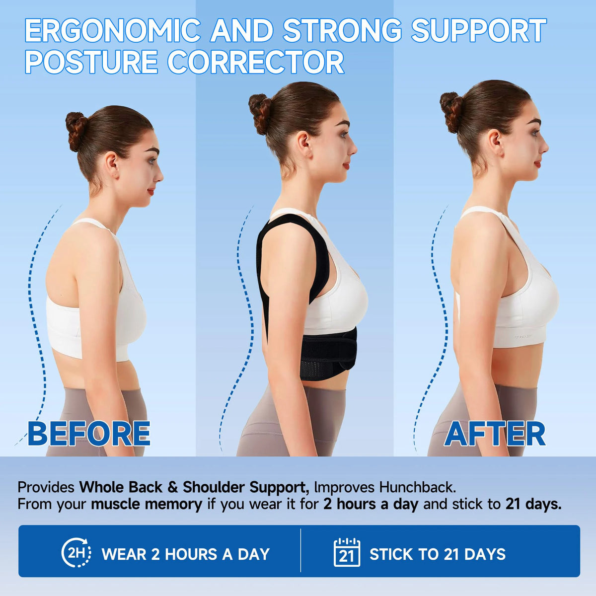 Posture Corrector Back Brace Adjustable Back Support