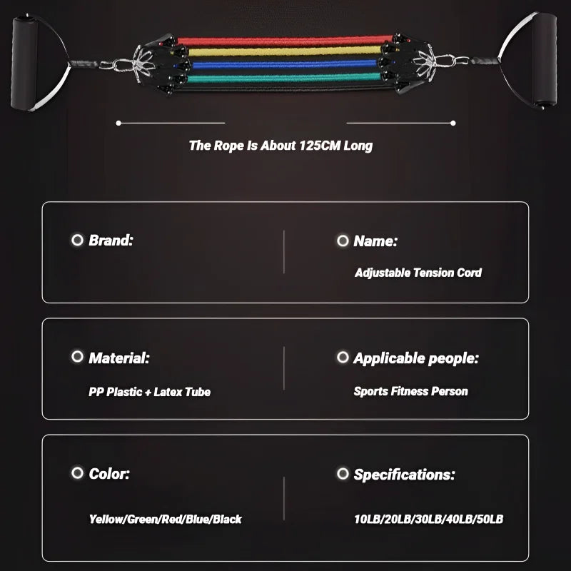 11Pcs/Set Pull Rope Resistance Bands Portable