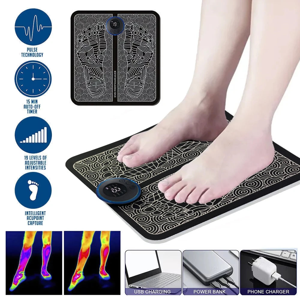 Electric Foot Massager Pad Neck Massage Set