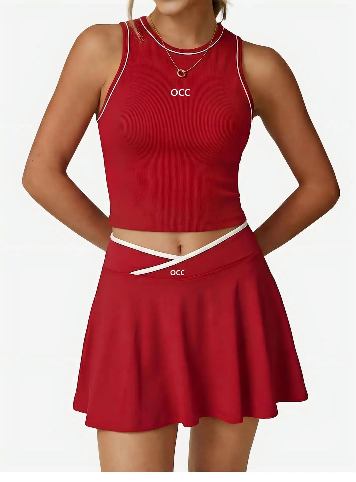 Tennis skirt set, golf half body patchwork skirt