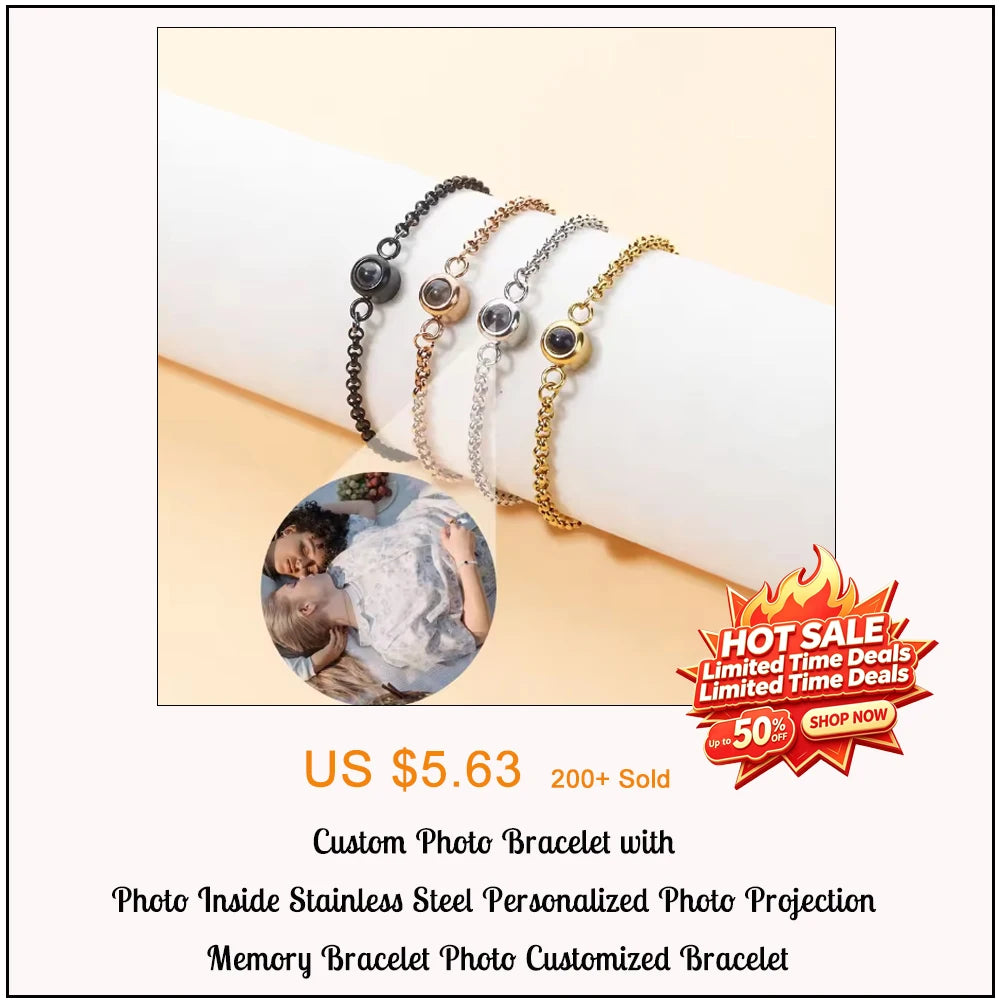 Bracelet with Photo Inside Personalized Photo Bracelet