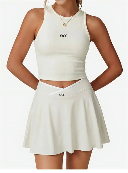 Tennis skirt set, golf half body patchwork skirt
