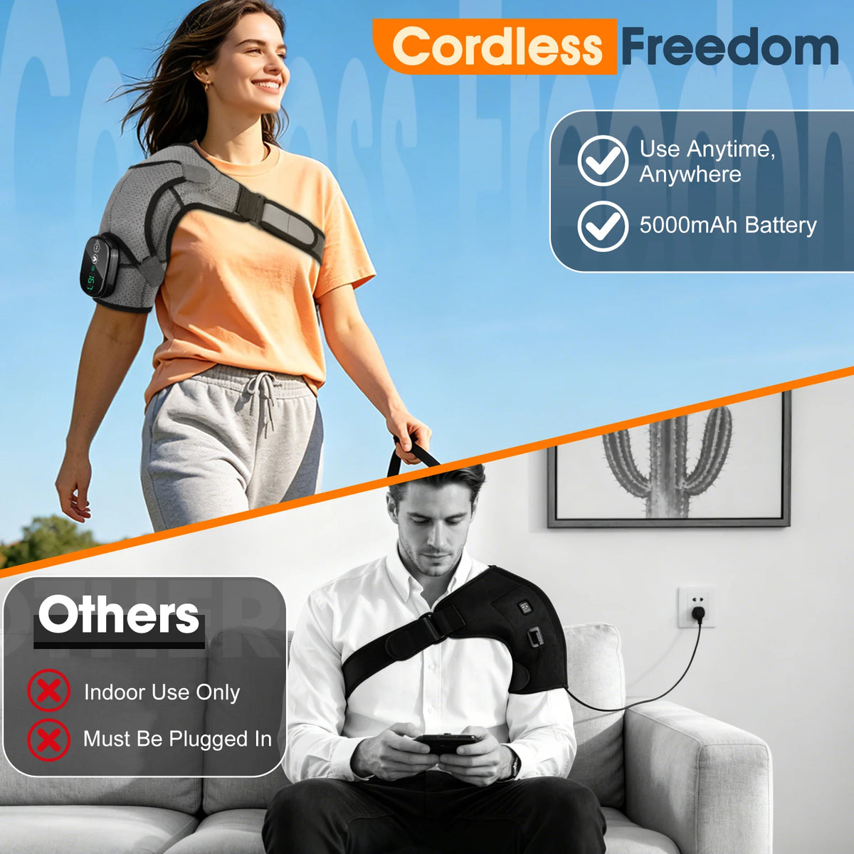 Cordless Electric Heated Shoulder Protector Vibration