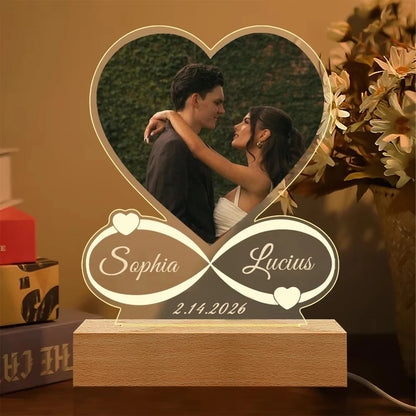 Personalized Photo Frame with Night Light, Customized