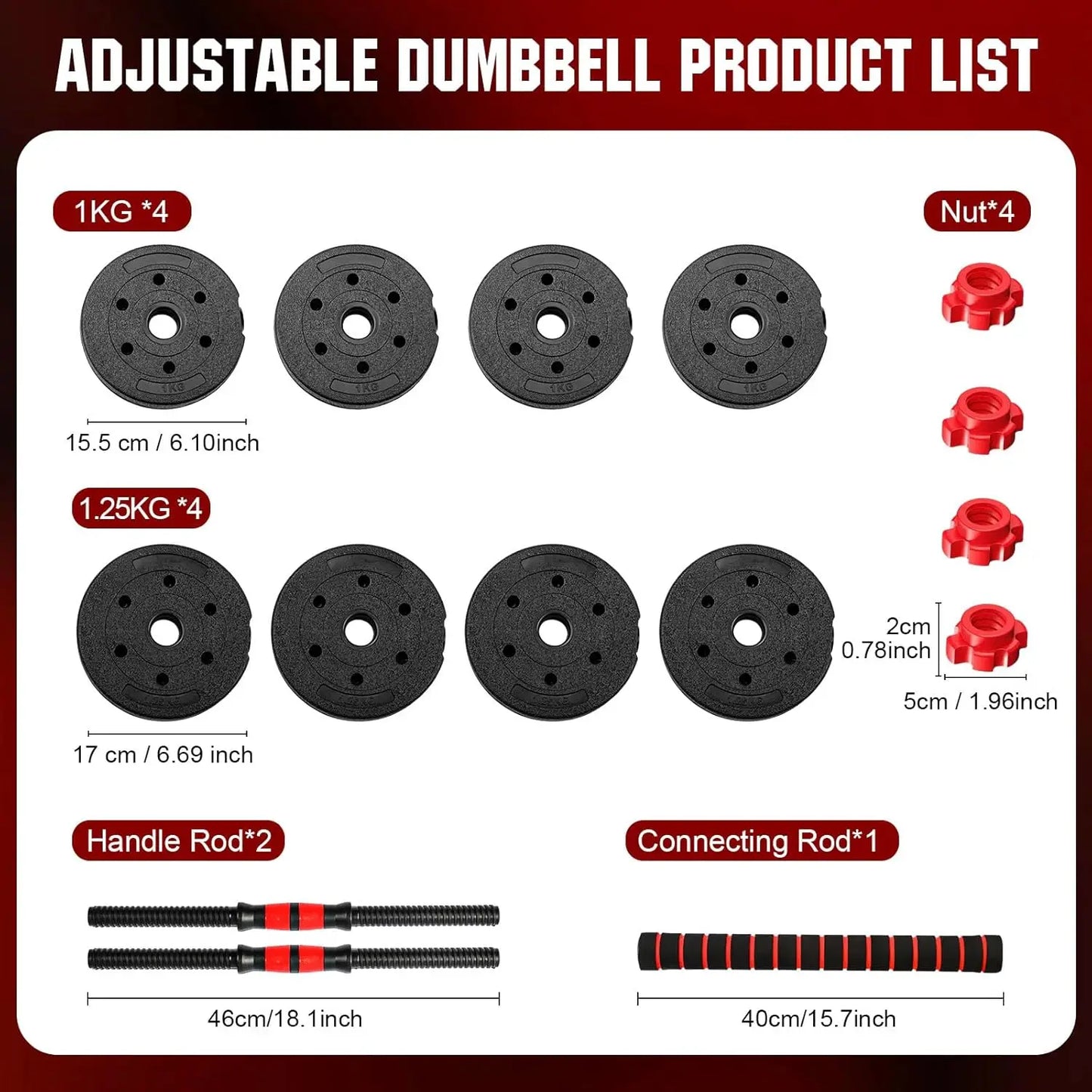 22lb 2-in-1 Adjustable Dumbbell & Barbell Set for Home