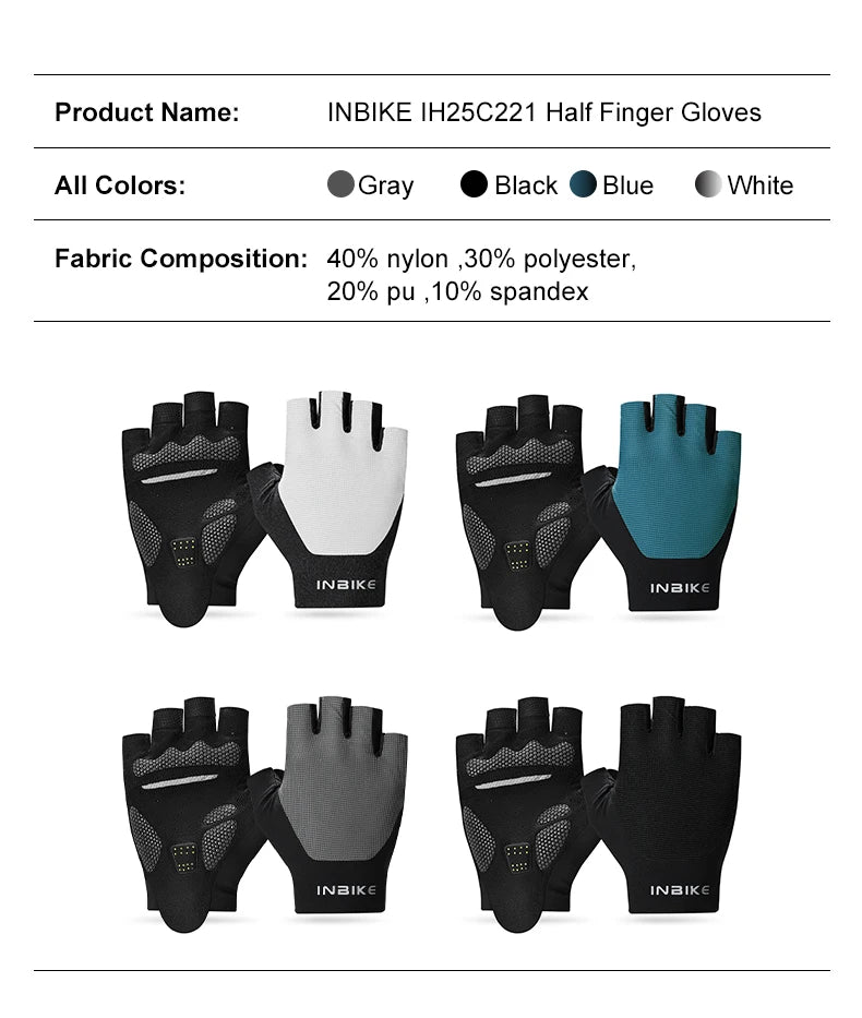INBIKE Half Finger MTB Cycling Gloves Summer