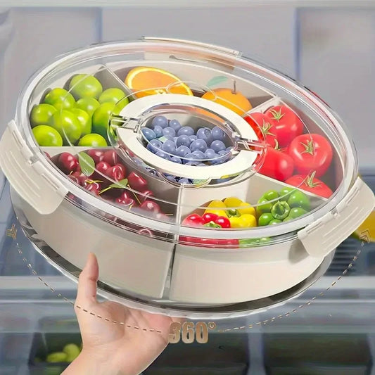 Clear Snack Divided Rotating Serving Tray