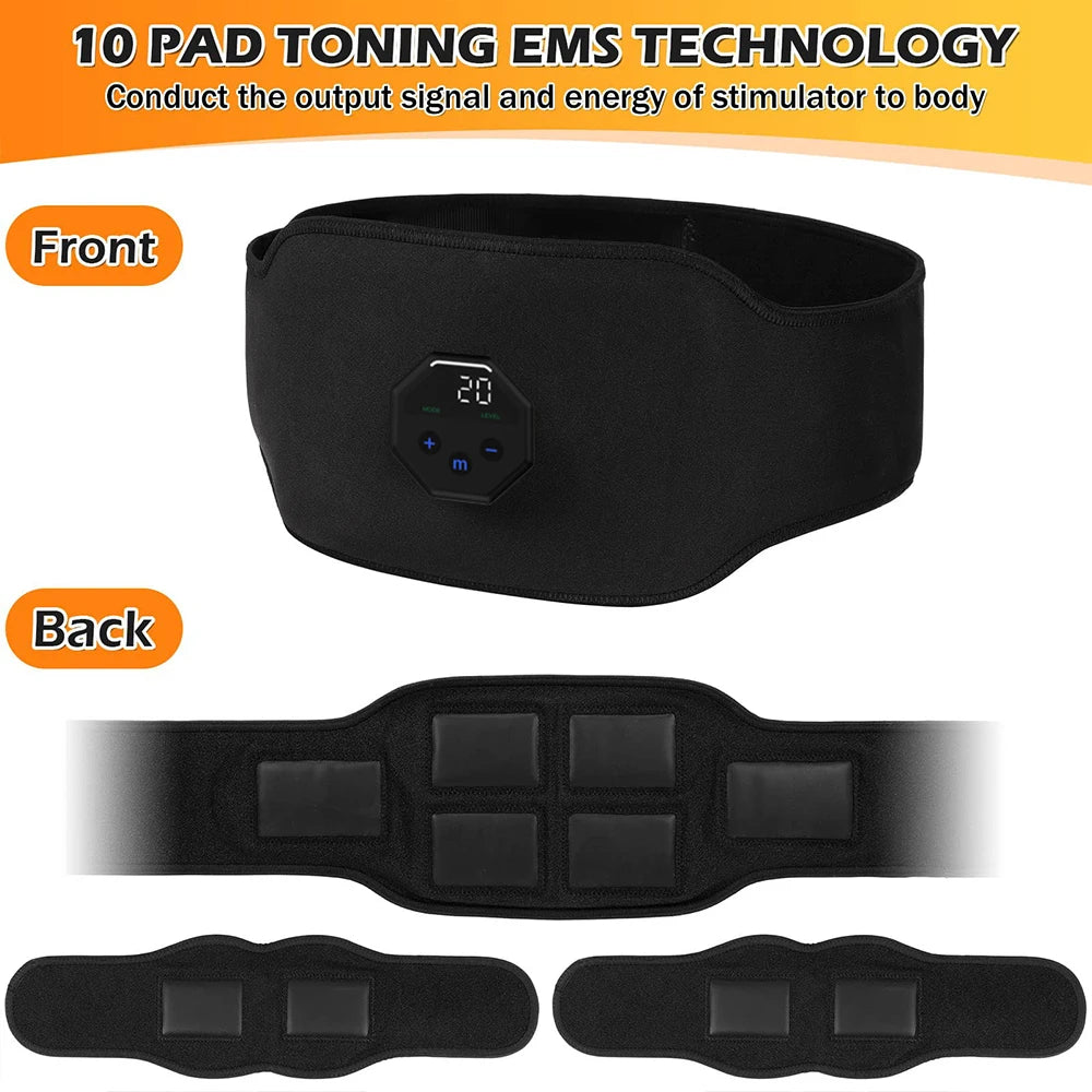 Rechargeable EMS Abdominal Muscle Trainer Belt